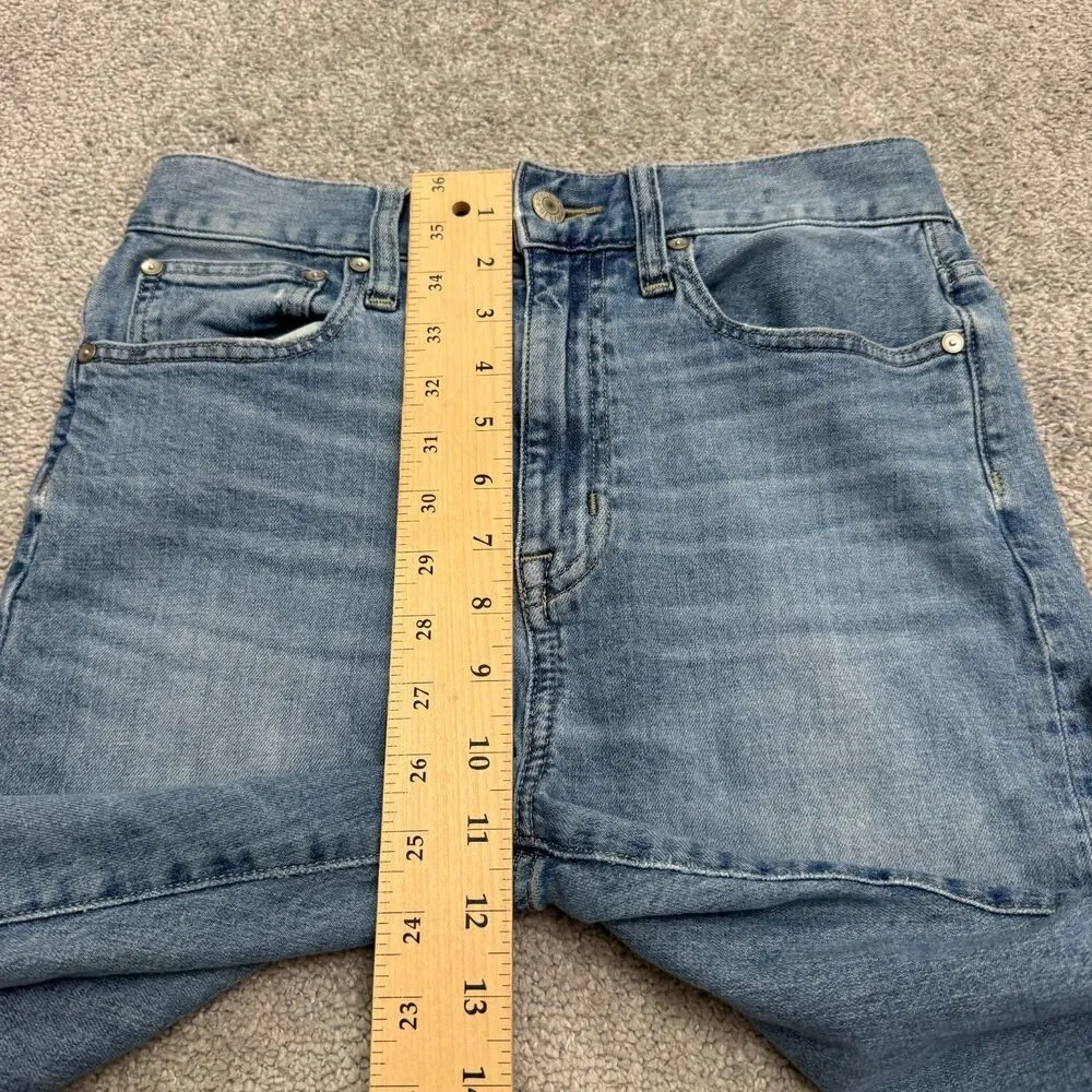 J.Crew Point Sur Slim Boy Straight High Rise Denim Jeans Womens 24 Blue Raw Hem